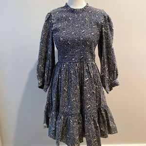 Dôen Dress Deers Floral Cream Blue women’s small